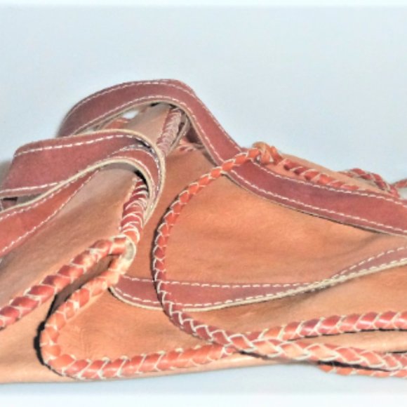 Handmade Tooled LEATHER BACKPACK Vintage Backpack Hand Stiched Cowhide Flower - Picture 2 of 8